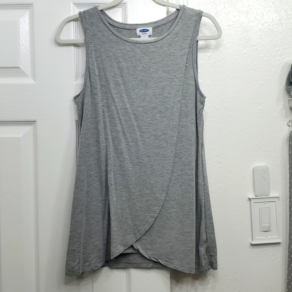 Grey Old Navy maternity/ nursing sleeveless top